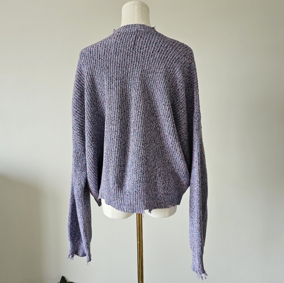 Revolve Pistola Eva Heartbreaker M Women's Purple Distressed Sweater - Picture 4 of 6